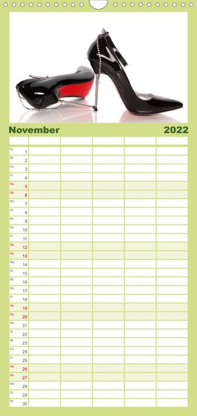 Produktbild: Familienplaner Farbenfrohe High Heels (Wandkalender 2022 , 21 cm x 45 cm, hoch)