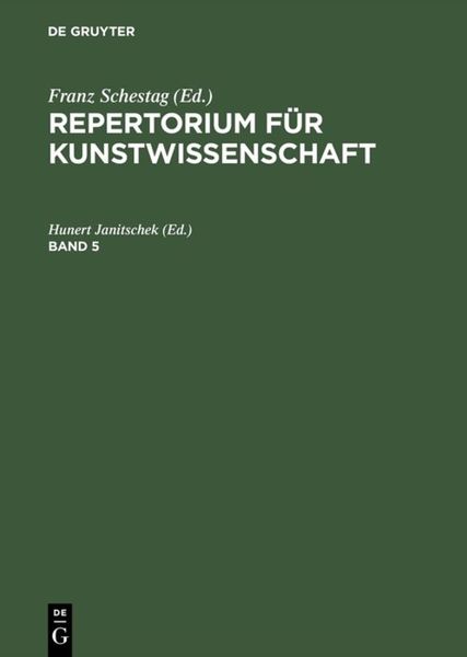 Produktbild: Repertorium f&uuml;r Kunstwissenschaft. Band 5