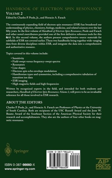 Produktbild: Handbook of Electron Spin Resonance