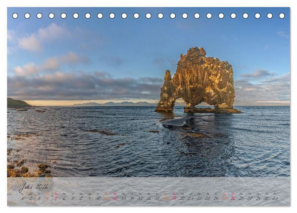 Produktbild: Naturwunder in Island (Tischkalender 2026 DIN A5 quer), CALVENDO Monatskalender