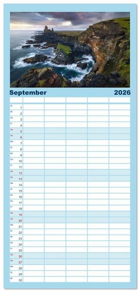 Produktbild: Familienplaner 2026 - Im Rhythmus der Wellen - Ein Jahr am Meer mit 5 Spalten (Wandkalender, 21 x 45 cm) CALVENDO