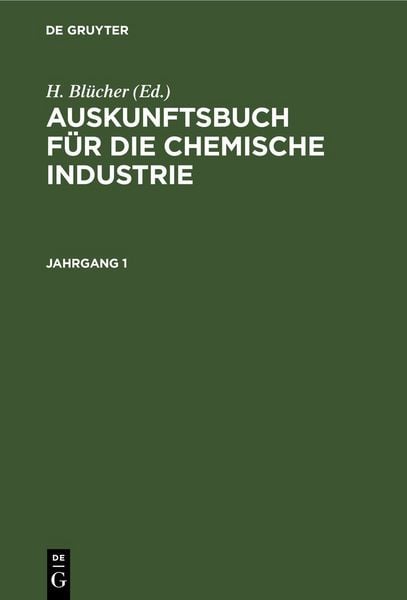 Produktbild: Auskunftsbuch f&uuml;r die chemische Industrie