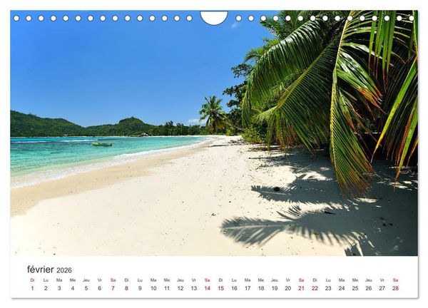 Produktbild: Plages de r&ecirc;ve Seychelles (Calendrier mural 2026 DIN A4 vertical), CALVENDO calendrier mensuel