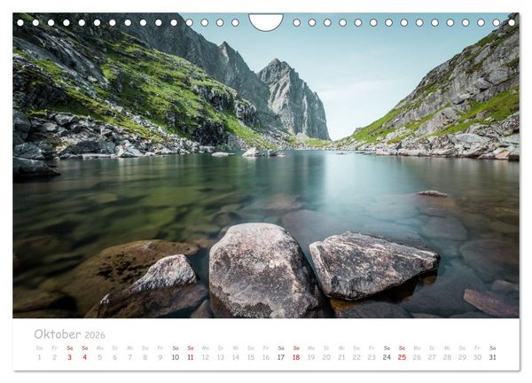 Produktbild: Norwegische Berg- und Fjordlandschaften (Wandkalender 2026 DIN A4 quer), CALVENDO Monatskalender