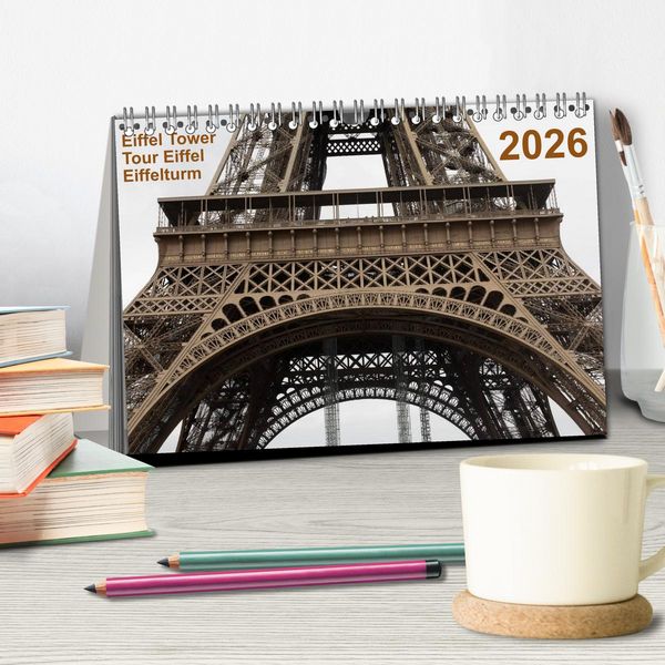 Produktbild: Eiffel Tower &ndash; Tour Eiffel &ndash; Eiffelturm &ndash; Paris 2026 (Tischkalender 2026 DIN A5 quer), CALVENDO Monatskalender