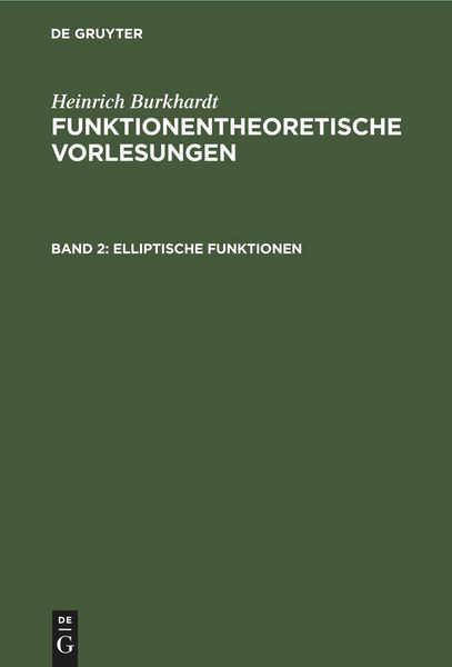Produktbild: Elliptische Funktionen