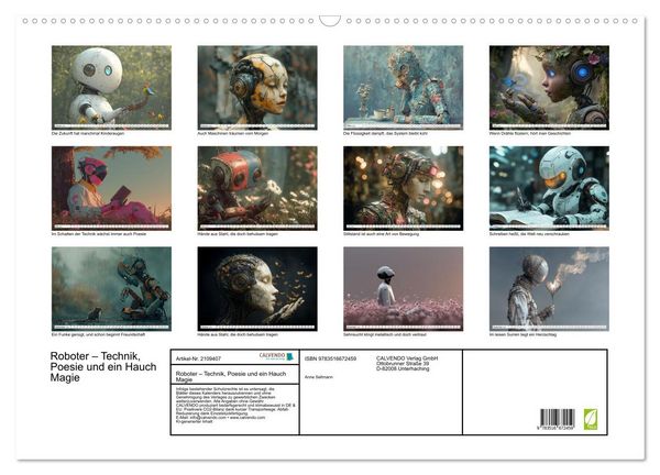 Produktbild: Roboter &ndash; Technik, Poesie und ein Hauch Magie (Wandkalender 2026 DIN A2 quer), CALVENDO Monatskalender