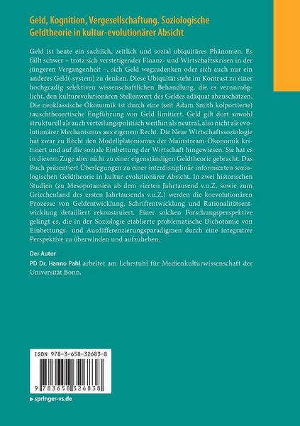 Produktbild: Geld, Kognition, Vergesellschaftung. Soziologische Geldtheorie in kultur-evolution&auml;rer Absicht