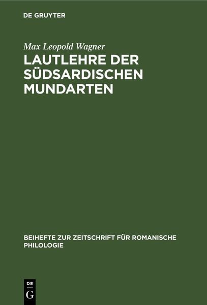 Produktbild: Lautlehre der S&uuml;dsardischen Mundarten