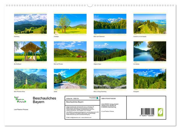 Produktbild: Beschauliches Bayern (hochwertiger Premium Wandkalender 2026 DIN A2 quer), Kunstdruck in Hochglanz