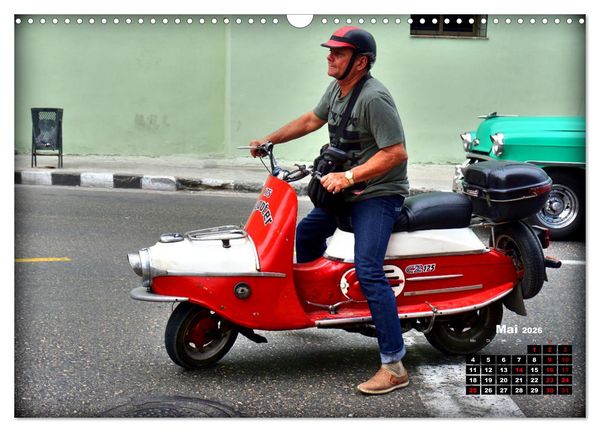 Produktbild: Motorroller - Oldtimer und Youngtimer in Kuba (Wandkalender 2026 DIN A3 quer), CALVENDO Monatskalender
