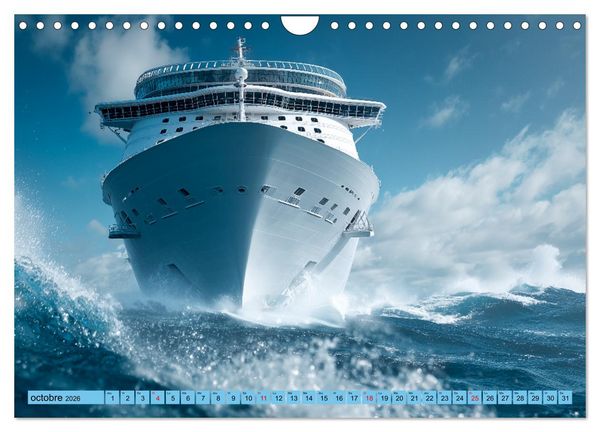 Produktbild: Paquebots de croisi&egrave;re - G&eacute;ants des mers impressionnants (Calendrier mural 2026 DIN A4 vertical), CALVENDO calendrier mensuel