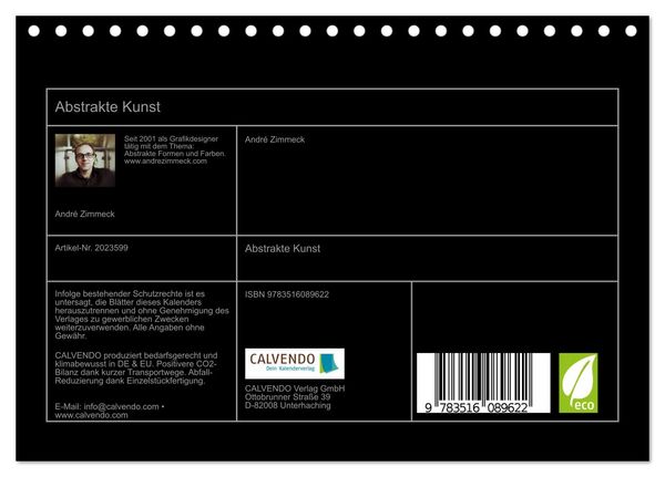 Produktbild: Abstrakte Kunst (Tischkalender 2026 DIN A5 quer), CALVENDO Monatskalender