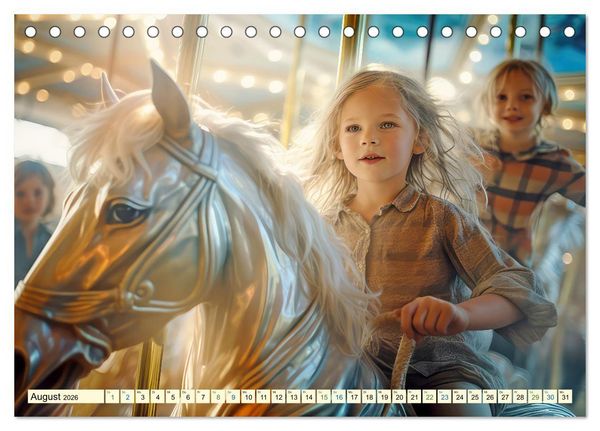Produktbild: Karussell Nostalgie fr&uuml;her und heute (Tischkalender 2026 DIN A5 quer), CALVENDO Monatskalender