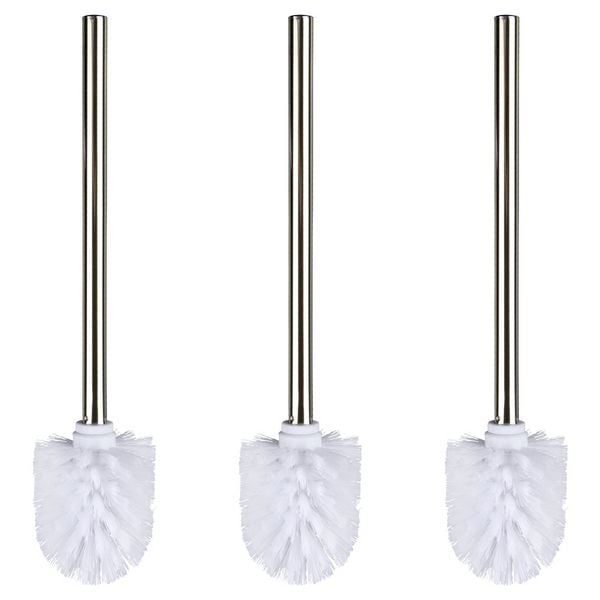 Produktbild: WC-B&uuml;rste mit Edelstahlstiel Gl&auml;nzend 3er Set, &Oslash; 8 x 35 cm