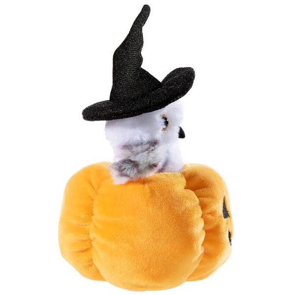 Produktbild: Heunec 453579 - Halloween Eule im K&uuml;rbis, Pl&uuml;sch, 16 cm