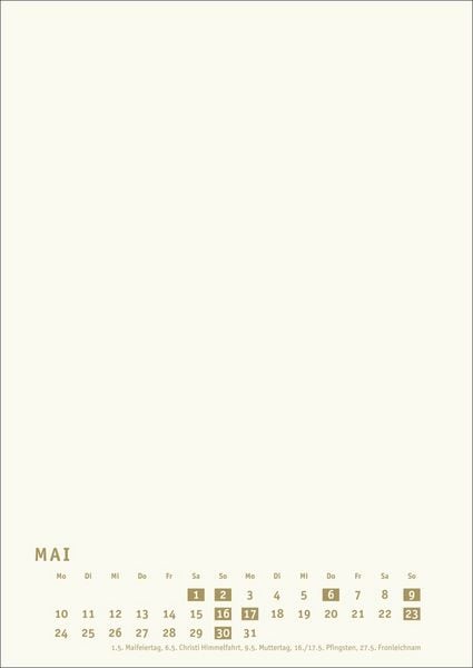 Produktbild: Premium-Bastelkalender gold A4 2027