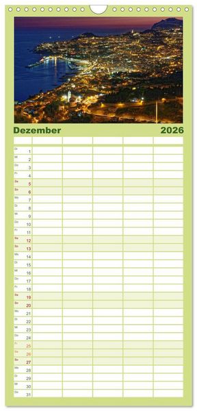 Produktbild: Familienplaner 2026 - Madeira und Porto Santo mit 5 Spalten (Wandkalender, 21 x 45 cm) CALVENDO