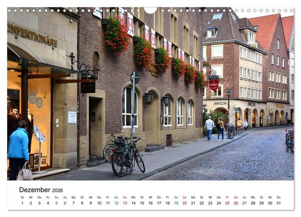 Produktbild: M&uuml;nster - die liebenswerte Fahrradstadt (Wandkalender 2026 DIN A3 quer), CALVENDO Monatskalender