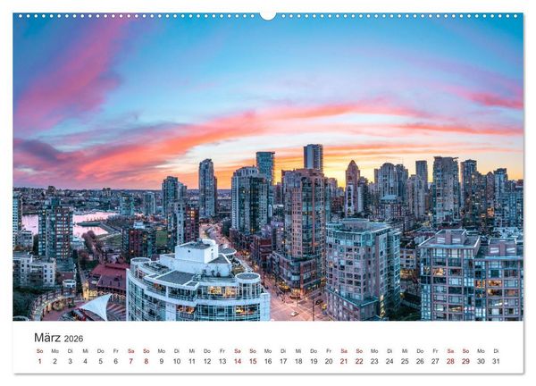 Produktbild: Vancouver - Eine wundersch&ouml;ne Stadt an der Westk&uuml;ste Kanadas. (Wandkalender 2026 DIN A2 quer), CALVENDO Monatskalender