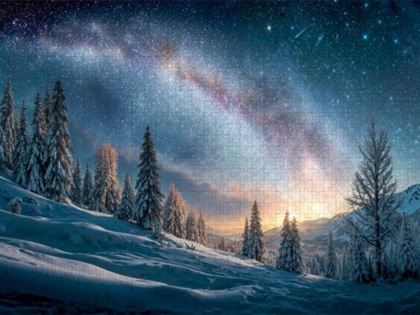 Produktbild: CALVENDO Puzzle Verschneite Tannen ruhen still - der Winter atmet leise | 1000 Teile Lege-Gr&ouml;&szlig;e 64x48cm Foto-Puzzle f&uuml;r gl&uuml;ckliche Stunden