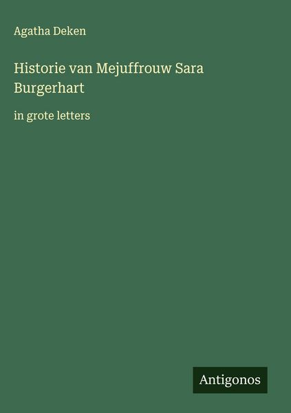 Produktbild: Historie van Mejuffrouw Sara Burgerhart