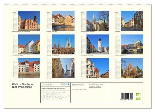 Produktbild: G&ouml;rlitz - Die Perle Niederschlesiens (hochwertiger Premium Wandkalender 2026 DIN A2 quer), Kunstdruck in Hochglanz