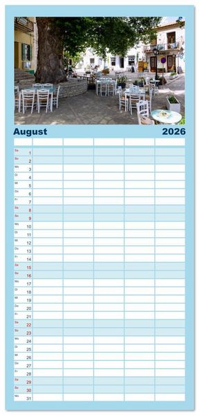 Produktbild: Familienplaner 2026 - Samos. Griechische Inselsch&ouml;nheit mit 5 Spalten (Wandkalender, 21 x 45 cm) CALVENDO