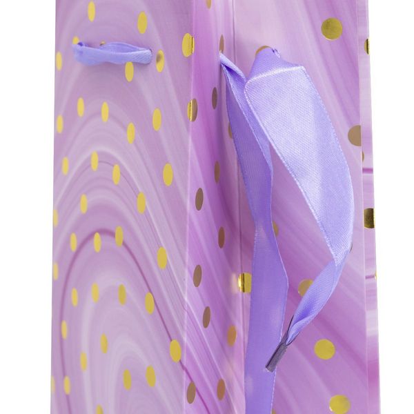 Produktbild: Idena Flaschentasche Dot lila/gold 12x35x9cm
