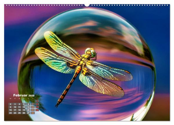 Produktbild: Libellen in einer Glaskugel (hochwertiger Premium Wandkalender 2026 DIN A2 quer), Kunstdruck in Hochglanz