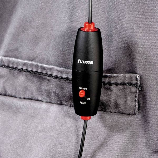 Produktbild: Ansteck Sprach-Mikrofon Hama Smart &Uuml;bertragungsart (Details):Kabelgebunden inkl. Klammer, inkl. Tasche, inkl. Windschutz
