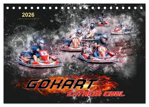 Produktbild: GoKart - extrem cool (Tischkalender 2026 DIN A5 quer), CALVENDO Monatskalender