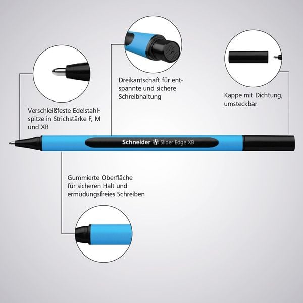 Produktbild: Schneider Kugelschreiber Slider Edge XB 4ert Set, Lehrer-Korrekturset