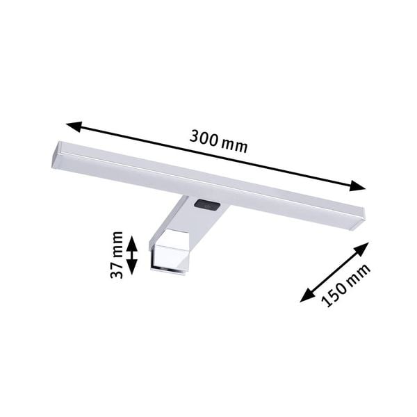 Produktbild: Paulmann HomeSpa Selo 78950 Klemmleuchte Warmwei&szlig; Chrom