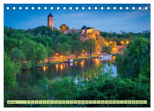 Produktbild: Gr&uuml;nes Halle/Saale - Meine wilde H&auml;ndelstadt (Tischkalender 2026 DIN A5 quer), CALVENDO Monatskalender