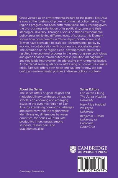 Produktbild: Environmental Politics in East Asia