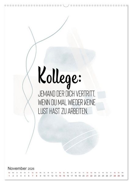 Produktbild: Mit Humor durch den Arbeitstag (Wandkalender 2026 DIN A2 hoch), CALVENDO Monatskalender