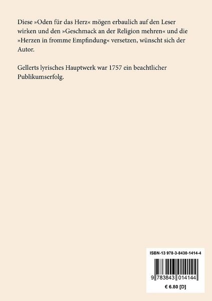 Produktbild: Geistliche Oden und Lieder