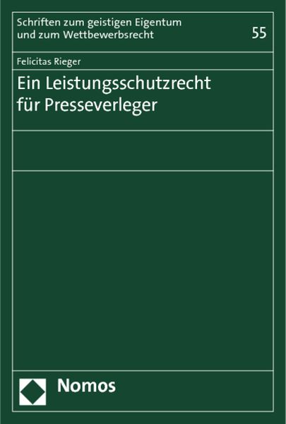 Produktbild: Ein Leistungsschutzrecht f&uuml;r Presseverleger