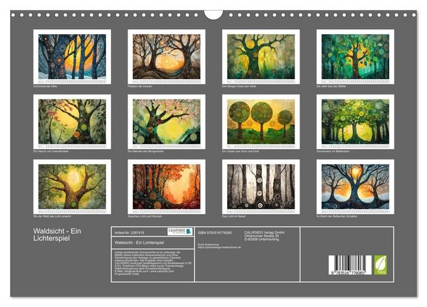 Produktbild: Waldsicht - Ein Lichterspiel (Wandkalender 2027 DIN A3 quer), CALVENDO Monatskalender