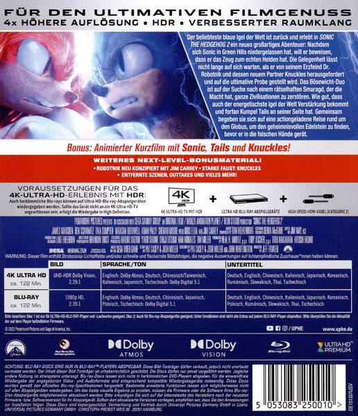 Produktbild: Sonic the Hedgehog 2 (+ Blu-ray 2D)