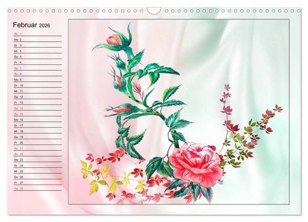 Produktbild: Blumen-Zeichnungen (Wandkalender 2026 DIN A3 quer), CALVENDO Monatskalender