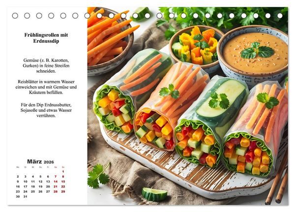 Produktbild: Green Delights - Ein Jahr voller veganer Gen&uuml;sse (Tischkalender 2026 DIN A5 quer), CALVENDO Monatskalender