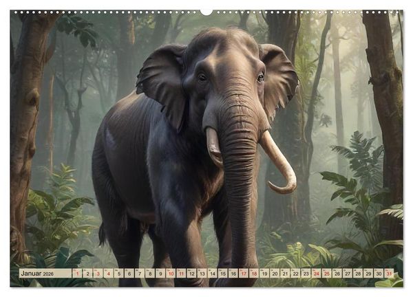 Produktbild: Riesen der Eiszeit &ndash; Ein Jahr voller Mammut Momente (Wandkalender 2026 DIN A2 quer), CALVENDO Monatskalender