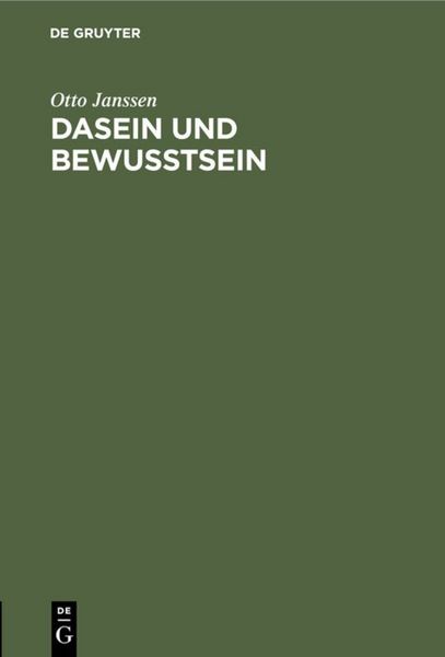 Produktbild: Dasein und Bewusstsein