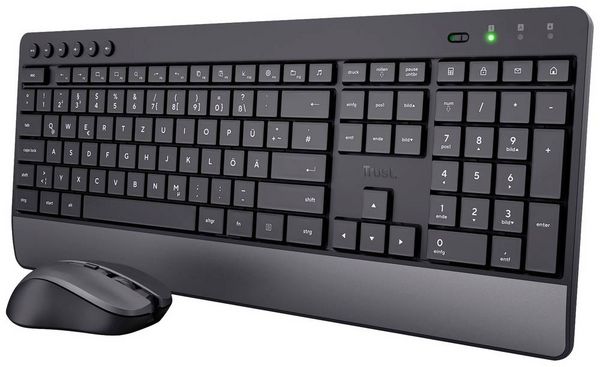 Produktbild: Trust Trezo Comfort Eco Funk Tastatur, Maus-Set Spritzwassergesch&uuml;tzt Deutsch, QWERTZ Schwarz
