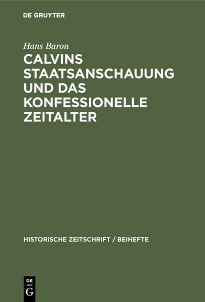 Produktbild: Calvins Staatsanschauung und das konfessionelle Zeitalter