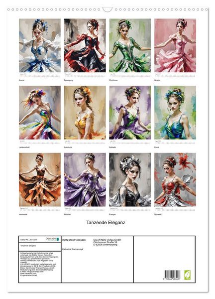 Produktbild: Tanzende Eleganz (Wandkalender 2026 DIN A2 hoch), CALVENDO Monatskalender