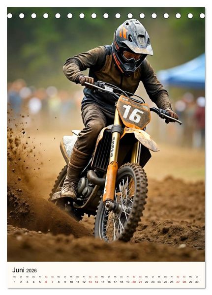 Produktbild: Kickstart the Year - Dirt, Speed und Adrenalin (Tischkalender 2026 DIN A5 hoch), CALVENDO Monatskalender
