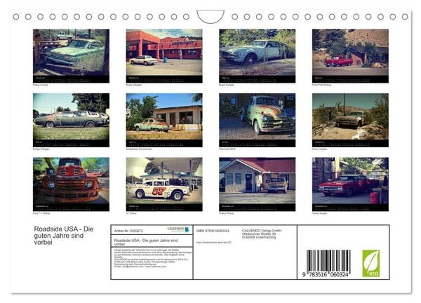 Produktbild: Roadside USA - Die guten Jahre sind vorbei (Wandkalender 2026 DIN A4 quer), CALVENDO Monatskalender